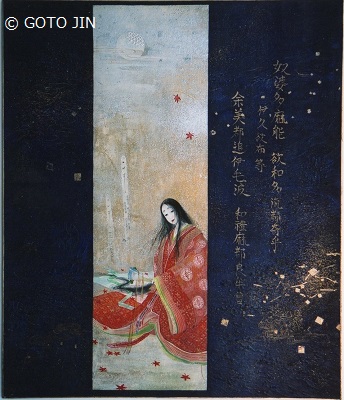 日本画・アクリル混合技法「奴婆多麻能（ぬばたまの）」